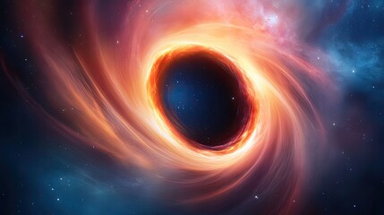 Obraz premium Spacecraft Approaching Black Hole Event Horizon