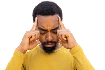 Young Black man experiencing a headache