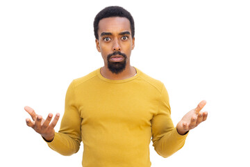 Astonished young Black man expressing shock