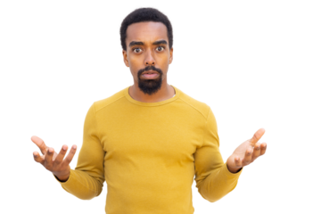 Astonished young Black man expressing shock