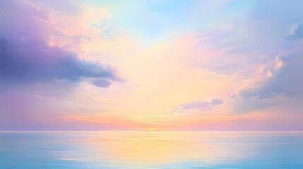 Fototapeta premium Serene Sunset Over Calm Ocean Waters