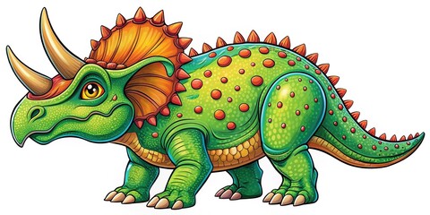 Obraz premium A charming hand-drawn cartoon outline of a triceratops, ideal for engaging educational materials and entertaining illustrations, perfect for captivating young learners and dinosaur enthusiasts.