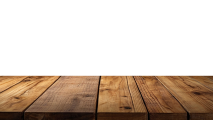 Empty wooden table with a smooth surface, ideal for displaying products. The backdrop is simple and neutral, perfect for showcasing items or presentations.