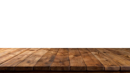 Empty wooden table with a smooth surface, ideal for displaying products. The backdrop is simple and neutral, perfect for showcasing items or presentations.