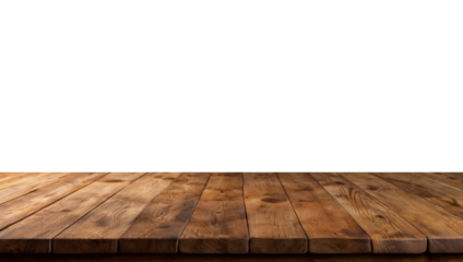 Empty wooden table with a smooth surface, ideal for displaying products. The backdrop is simple and neutral, perfect for showcasing items or presentations.