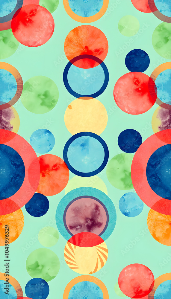 Canvas Prints seamless pattern with circles and ink texture. bright and bold background. modern geometrical textur