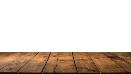 Empty wooden table with a smooth surface, ideal for displaying products. The backdrop is simple and neutral, perfect for showcasing items or presentations.