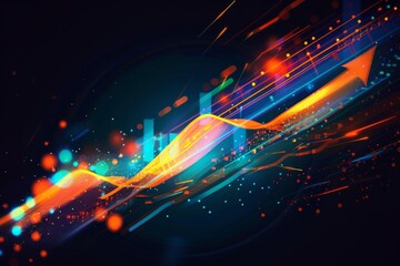 Obraz premium Business digital graph chart in stock trade market. Growth investment.