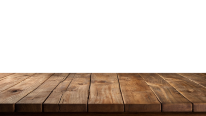 Empty wooden table with a smooth surface, ideal for displaying products. The backdrop is simple and neutral, perfect for showcasing items or presentations.