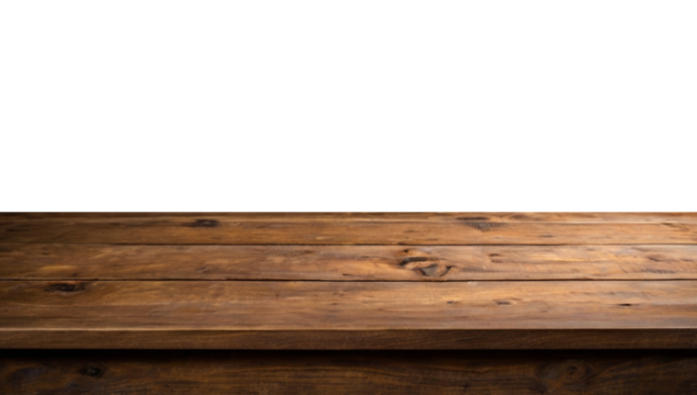 Empty wooden table with a smooth surface, ideal for displaying products. The backdrop is simple and neutral, perfect for showcasing items or presentations.