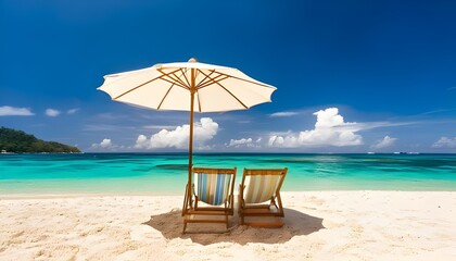 Fototapeta premium Sun, Sand, and Serenity: The Perfect Tropical Beach Escape