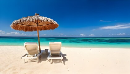 Fototapeta premium Sun, Sand, and Serenity: The Perfect Tropical Beach Escape