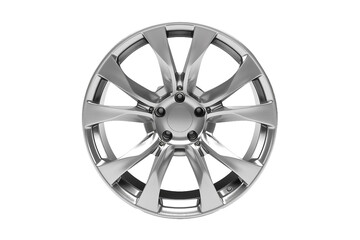 Obraz premium Sporty Alloy Wheel Rim for Compact Automotive Style Isolated on Transparent Background