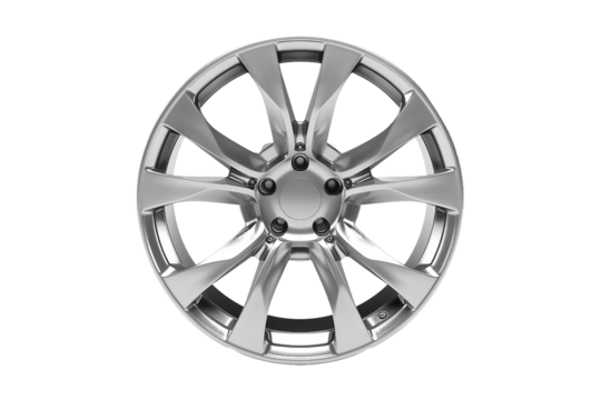 Sporty Alloy Wheel Rim for Compact Automotive Style Isolated on Transparent Background - Powered by Adobe