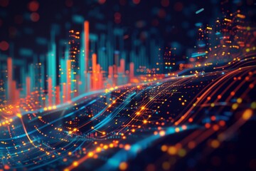 Business digital graph chart in stock trade market. Growth investment.