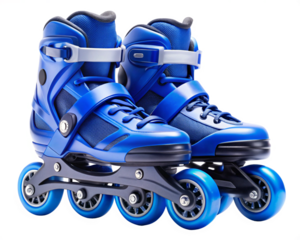 Blue Rollerblade isolated on white or transparent background