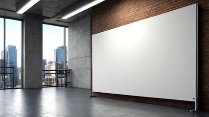 Realistic blank white press wall banner isolated.