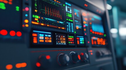 Obraz premium Detailed View of CT Scanner Control Panel