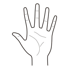 Open Palm Hand Outline Vector

