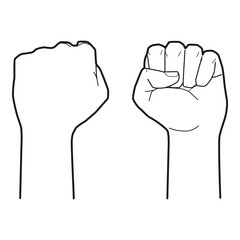 Front and Back View of Closed Fist Hand Vector

