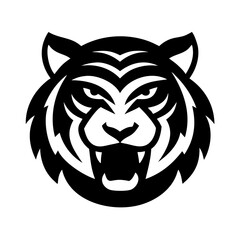 Aggressive Tiger Logo in Minimalistic Style