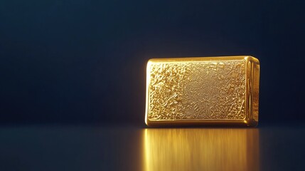 Shiny Gold Bar on Dark Background