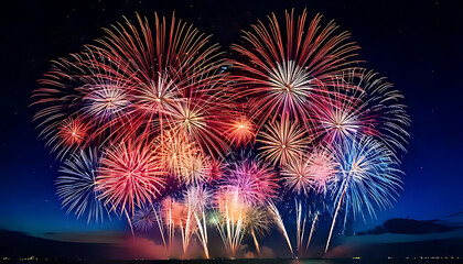 beautiful fireworks light night sky colorful sparks patterns magical display sound sight
