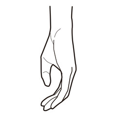 Hand in Downward Gesture Vector Illustration

