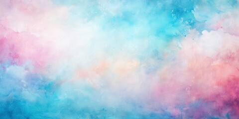 Fototapeta premium Abstract Textured Soft Grunge Watercolor Background in Pastel Blue and Pink Colors, Smooth Stains on Light Warm Printable Paper Surface for Artistic and Creative Projects