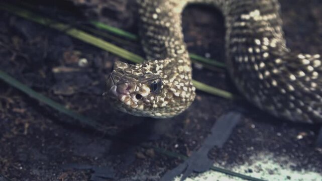 The eastern diamondback rattlesnake (Crotalus adamanteus)