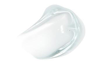 Smear of transparent blue gel on an empty background. Skincare product, hydrating formula.