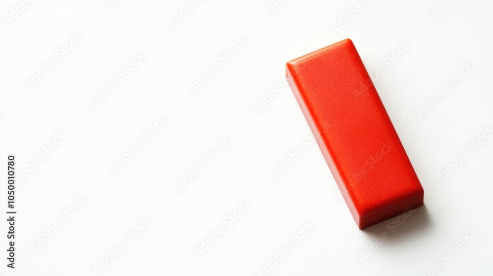 Poster bold red rectangular object on minimal background