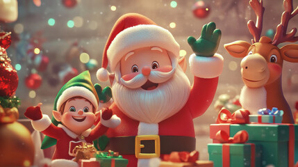 Fototapeta premium A festive scene with Santa Claus