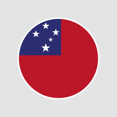 The flag of samoa. Flag icon. Standard color. Round flag. Computer illustration. Digital illustration. Vector illustration.