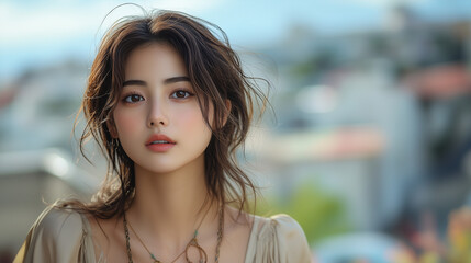 美女, 女性, 美しい, 顔, モデル, 日本, 韓国, 中国, アジア