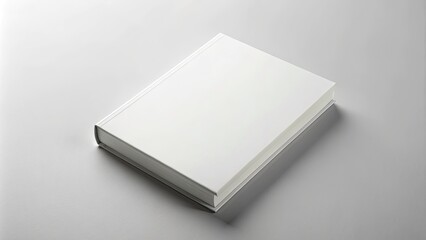 Fototapeta premium Elegant A4 Closed White Book Mockup on Clean Background for Creative Projects, Presentation, and Professional Use in Product Photography