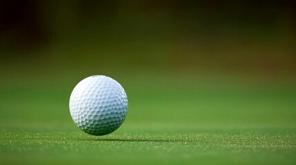 Fototapeta premium Ball mid-air with perfect arc towards the green, clear trajectory, rich colors