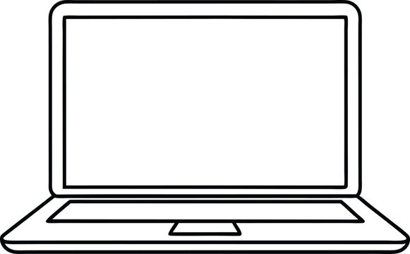 recommend clip art: Laptop Outline Vector illustration, Professional Laptop Line art 