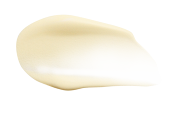 Smear of yellow cream on an empty background. Skincare product, beauty application.