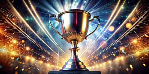 Trophy Cup Symbolizing Achievement, Success, and Competition in a Creative Artistic Style for Inspirational and Motivational Themes