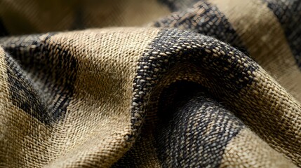 Fototapeta premium cozy burlap curtain background with organic texture and natural tones, perfect for seasonal home decor and rustic interior stock photos