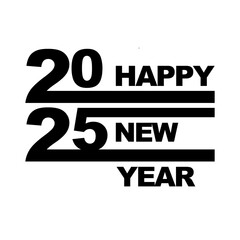 Naklejka premium happy new year 2025 connected creative logo vector eps