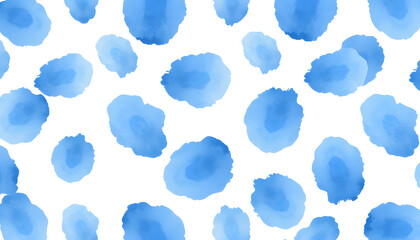 Fototapeta premium Seamless blue simple watercolor pattern isolated with white highlights, png