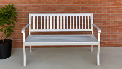 Charming white wooden chair and table set for serene outdoor dining or relaxation