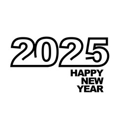 happy new year 2025 connected creative logo vector eps