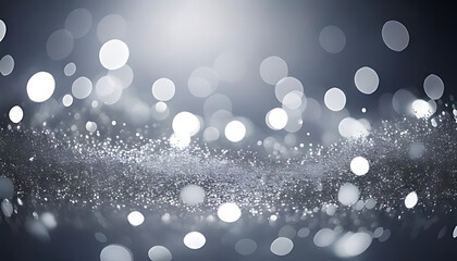 shiny silver abstract blurred white bokeh grey background creating visually striking effect