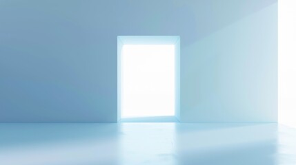 Background image for graphic design is a corridor design in pastel blue tones. It is a design for use in design work or presentations.