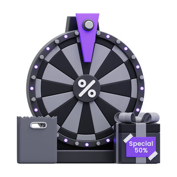 spinning discount tag 3d icon illustration