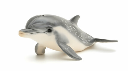 Fototapeta premium Grey and White Dolphin Toy, plastic, figurine, cute, animal, marine