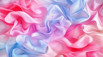 Fototapeta premium Soft, wavy patterns in pastel shades of pink, blue, and lavender, creating a calming, flowing effect. 